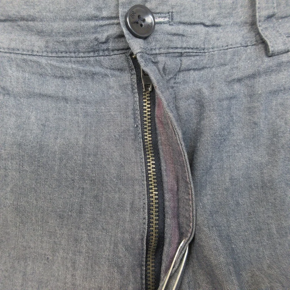 Banana Republic Chambray Chino Shorts Mens 38x10 Blue Cotton Casual Coastal Prep